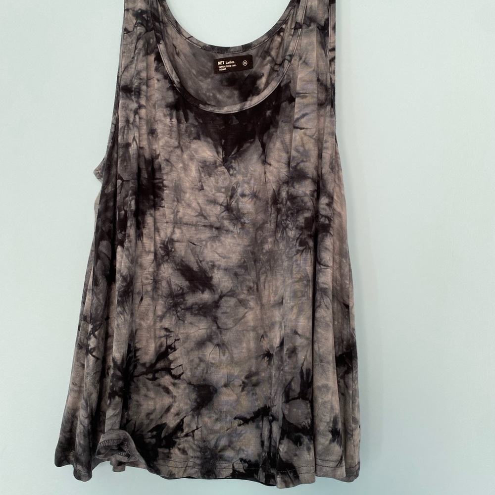 dark blue tie dye tank top